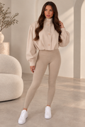 Lyla Beige Puffy Sleeve Jacket