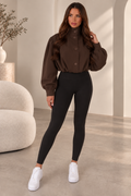 Lyla Dark Brown Puff sleeve Jacket