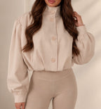 Lyla Beige Puffy Sleeve Jacket
